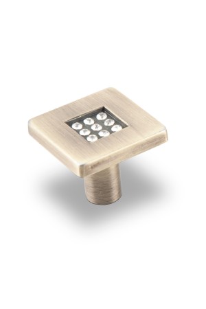 Ручка-кнопка с кристаллами, бронза CRL03 BA