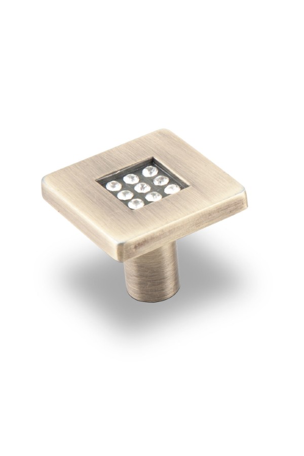 Ручка-кнопка с кристаллами, бронза CRL03 BA