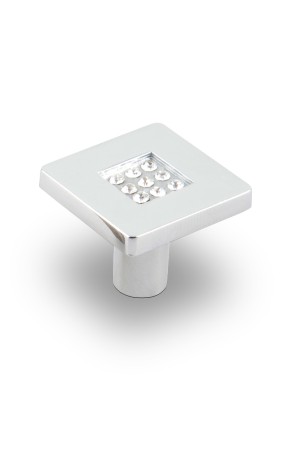 Ручка-кнопка с кристаллами, хром CRL03