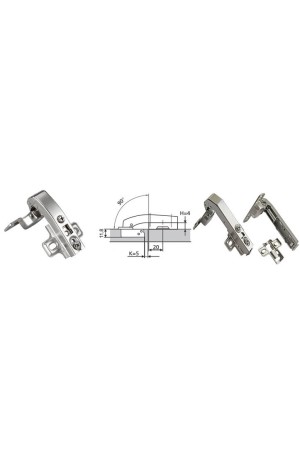Петля накладная с доводчиком 180* (AGV 90*-HS) PN-180D
