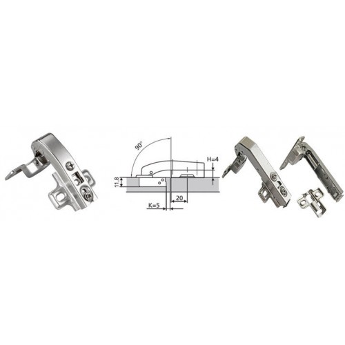 Петля накладная с доводчиком 180* (AGV 90*-HS) PN-180D
