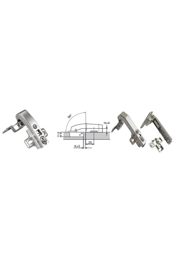 Петля накладная с доводчиком 180* (AGV 90*-HS) PN-180D