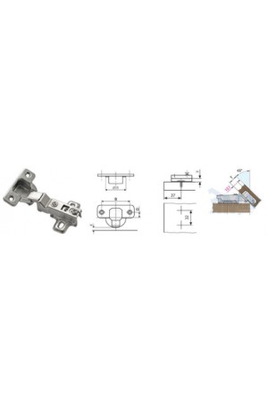 Петля накл. с отрицательным углом -45*(В/35(-45)*002) PO-45