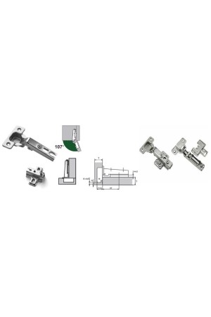 Петля накладная  с доводчиком 35мм (H301A021, C=0) PN-107/35D