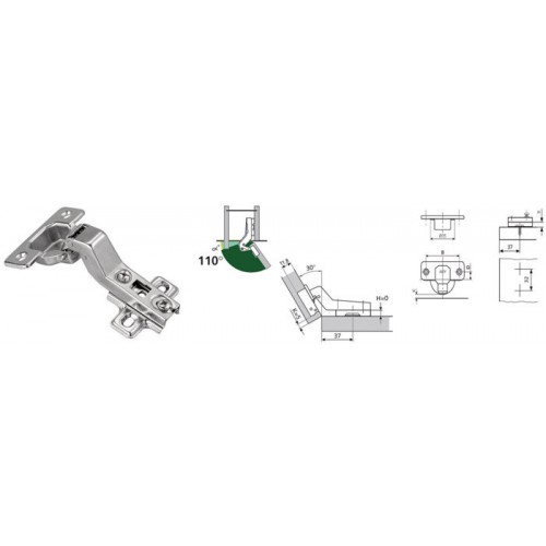 Петля накладная 30* (В/35(30-120)*001) PN-30