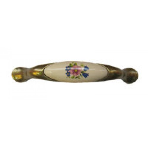 Ручка-скоба рисунок "Цветок" ( RS112AB W01)(L-1947-96-1) СР-9329
