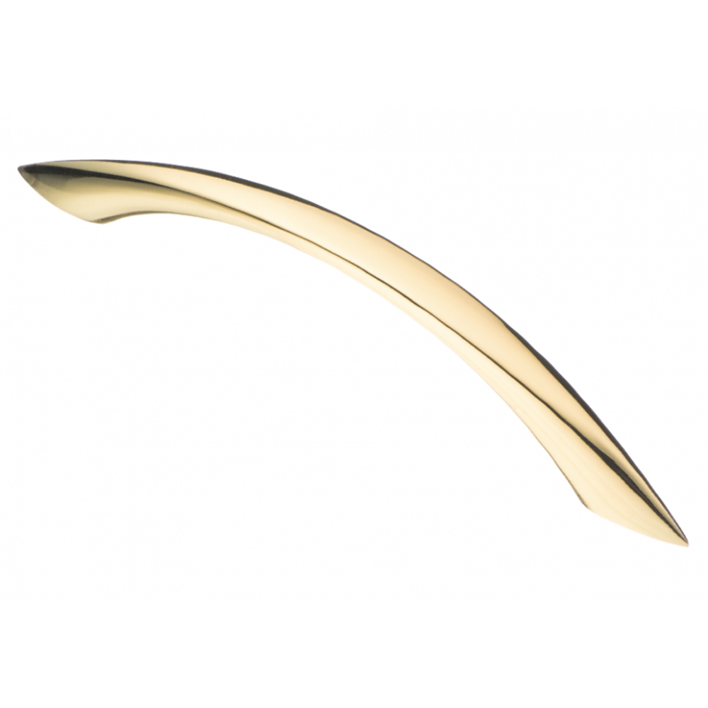 Ручка-скоба острые концы, золото, 128 мм