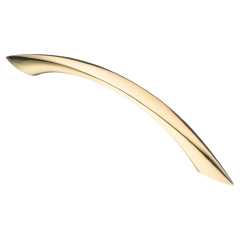 Ручка-скоба острые концы, золото, 128 мм