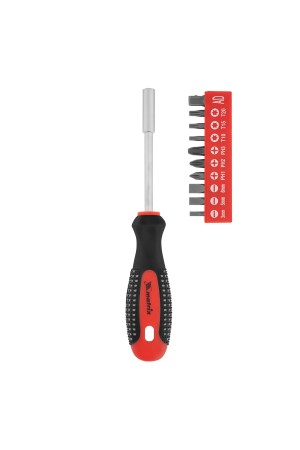 Отвертка с набором бит, 11 шт, Fusion, CrV, трехкомпонентная рукоятка 