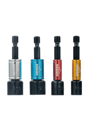 Набор бит с торцевыми головками 8, 10,12, 13 мм, магнит. Nut-Driver, S2 Gross