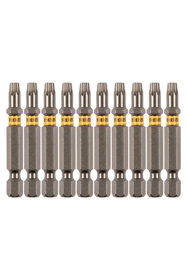 Бита TX 25х50, сталь S2, шестигранный профиль, 10 шт. Е 6,3 Denzel