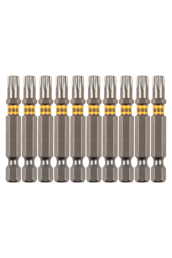 Бита TX 30х50, сталь S2, шестигранный профиль, 10 шт. Е 6,3 Denzel
