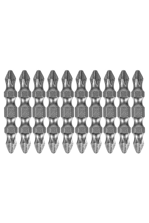 Бита двухсторонняя, PH2-PH2 х 45 мм, сталь S2, 10 шт. Denzel