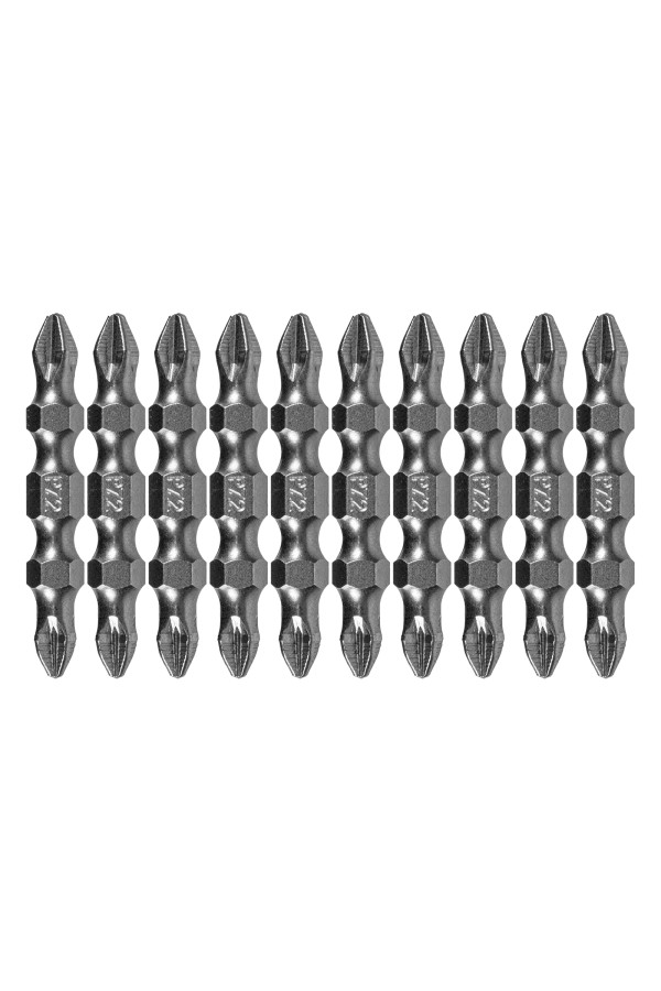 Бита двухсторонняя, PH2-PZ2 х 45 мм, сталь S2, 10 шт. Denzel
