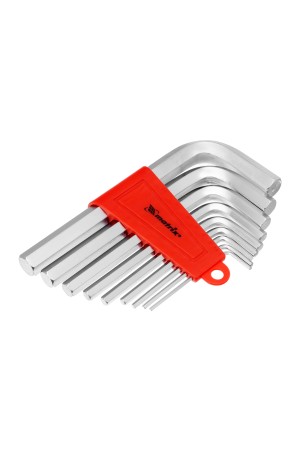 Набор ключей имбусовых HEX, 2-12 мм, CrV, 9 шт, короткие с сатинированным покрытием Matrix