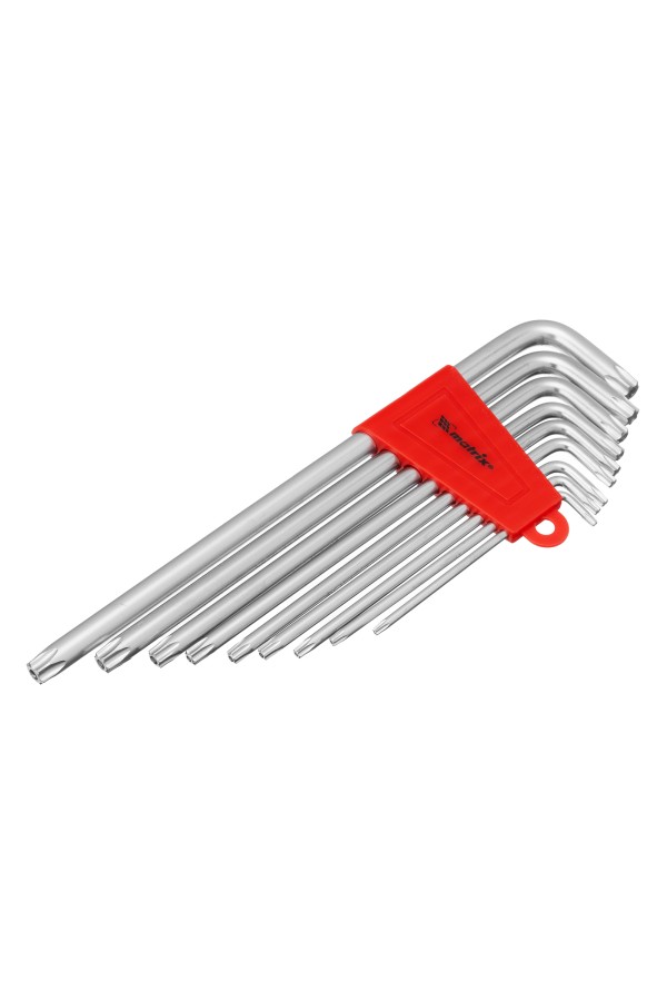 Набор ключей имбусовых Torx , 9 шт, T10-T50, CrV, экстра-длинные с сатинированным покрытием Matrix