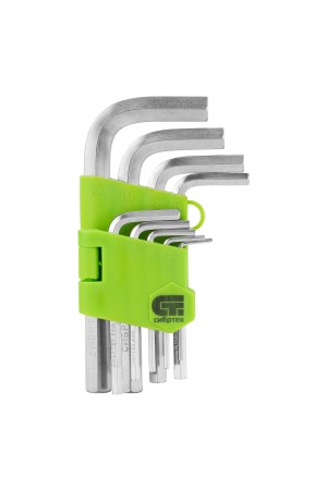 Набор ключей имбусовых HEX, 2-12 мм, 45x, закаленные, 9 шт, короткие, никель Сибртех