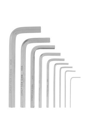 Набор ключей имбусовых HEX, 1.5-10 мм, 45x, закаленные, 9 шт, короткие, никель Сибртех