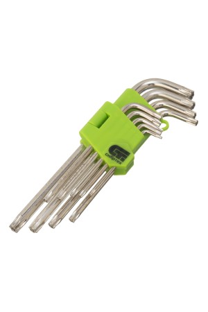 Набор ключей имбусовых Tamper-Torx , 9 шт: ТТ10-ТТ50.45x, закаленные, удлиненные, никель Сибртех