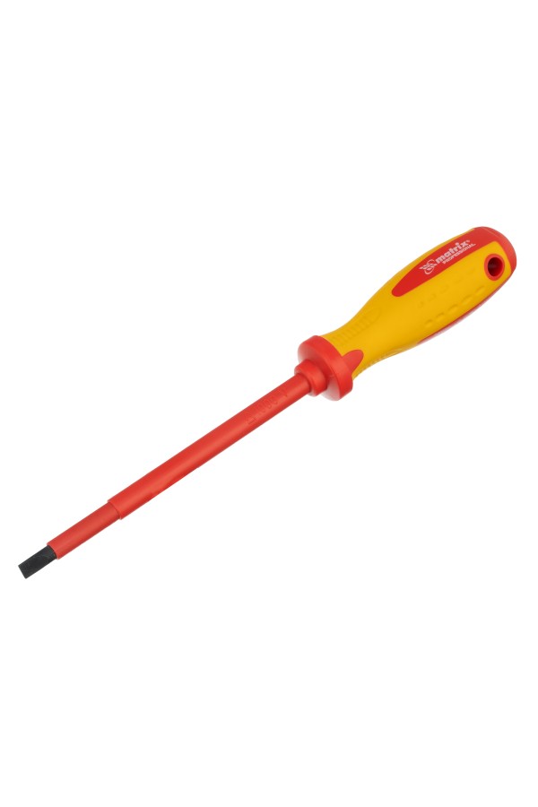 Отвертка Insulated, SL6.5 x 150 мм, CrMo, до 1000 В, двухкомпонентная рукоятка Matrix Professional