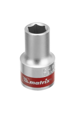 Головка торцевая, 10 мм, шестигранная, CrV, под квадрат 1/2, хромированная Matrix