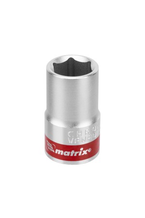 Головка торцевая, 14 мм, шестигранная, CrV, под квадрат 1/2, хромированная Matrix