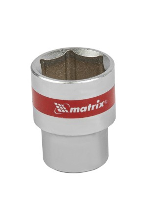 Головка торцевая, 22 мм, шестигранная, CrV, под квадрат 1/2, хромированная Matrix