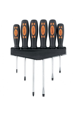 Набор отверток, двухкомпонентные рукоятки, 6 шт CrV Sparta.