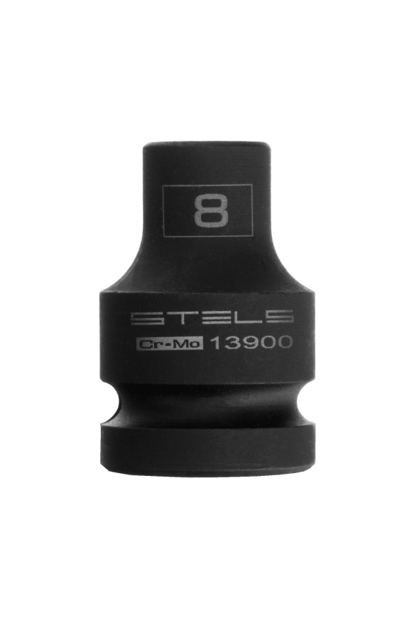 Головка ударная шестигранная, 8 мм, 1/2, CrMo Stels