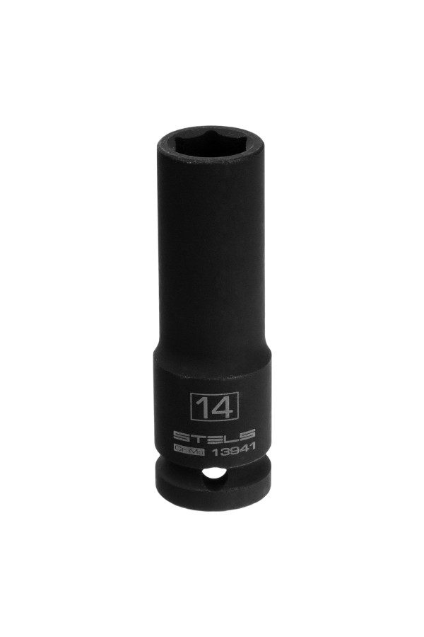 Головка ударная удлиненная шестигранная, 14 мм, 1/2, CrMo Stels