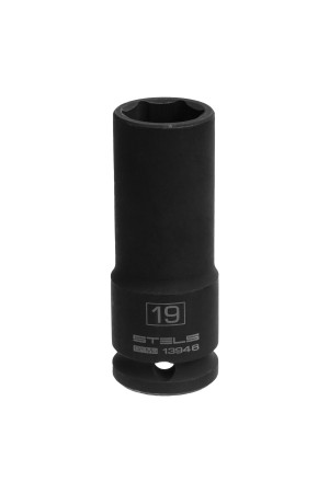 Головка ударная удлиненная шестигранная, 19 мм, 1/2, CrMo Stels