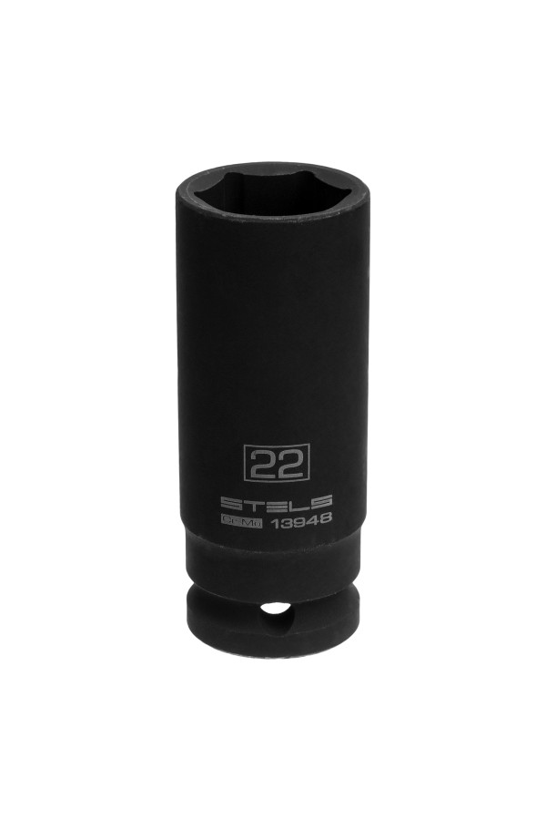 Головка ударная удлиненная шестигранная, 22 мм, 1/2, CrMo Stels