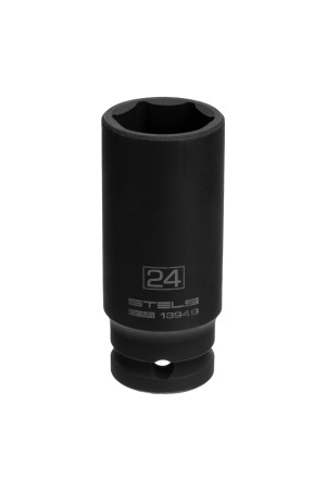 Головка ударная удлиненная шестигранная, 24 мм, 1/2, CrMo Stels