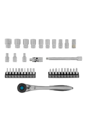 Набор торцевых головок, трещотка 120 зубьев, 1/4