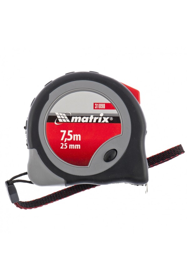Рулетка Continuous fixation,7,5 м х 25 мм,двухкомпонентный корпус,плавная фиксация Matrix