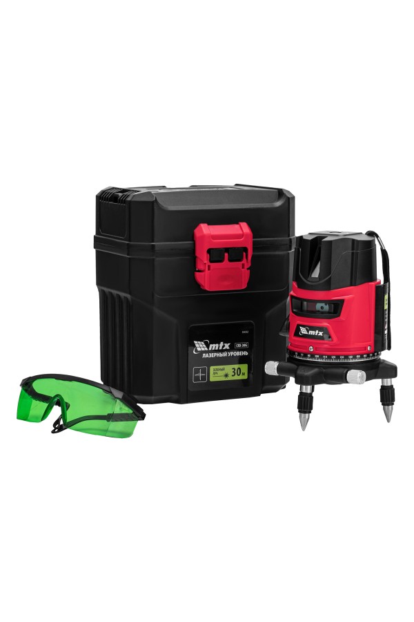 Лазерный уровень CRX-30G, 30 м, зеленый луч, батарейки, резьба 5/8