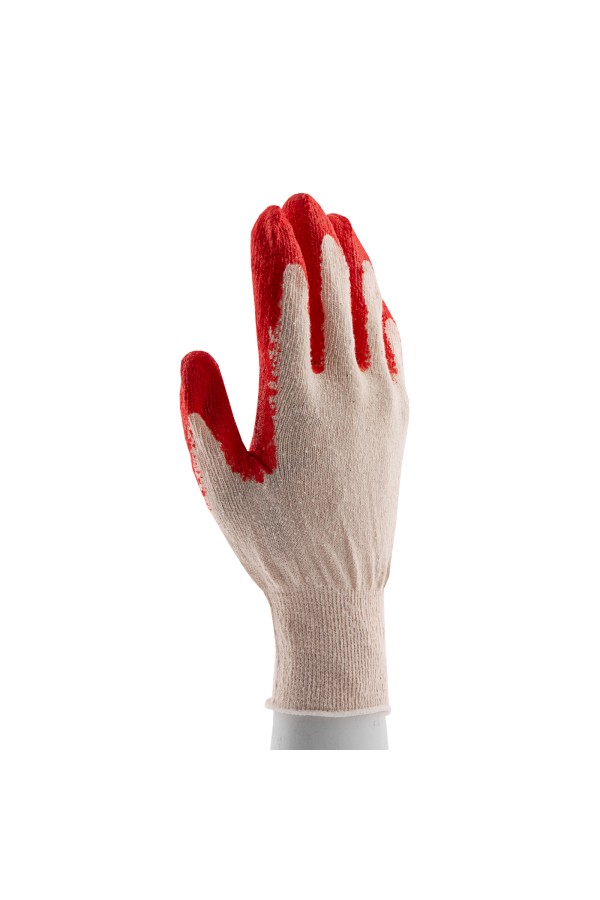 Перчатки трикотажные, хлопчатобумажные, с одинарным покрытием из латекса, 13 класс вязки