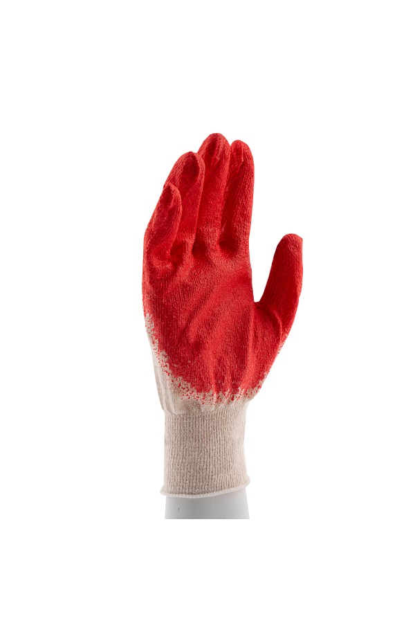 Перчатки трикотажные, хлопчатобумажные, с одинарным покрытием из латекса, 13 класс вязки