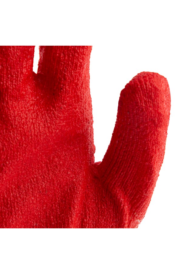 Перчатки трикотажные, хлопчатобумажные, с одинарным покрытием из латекса, 13 класс вязки