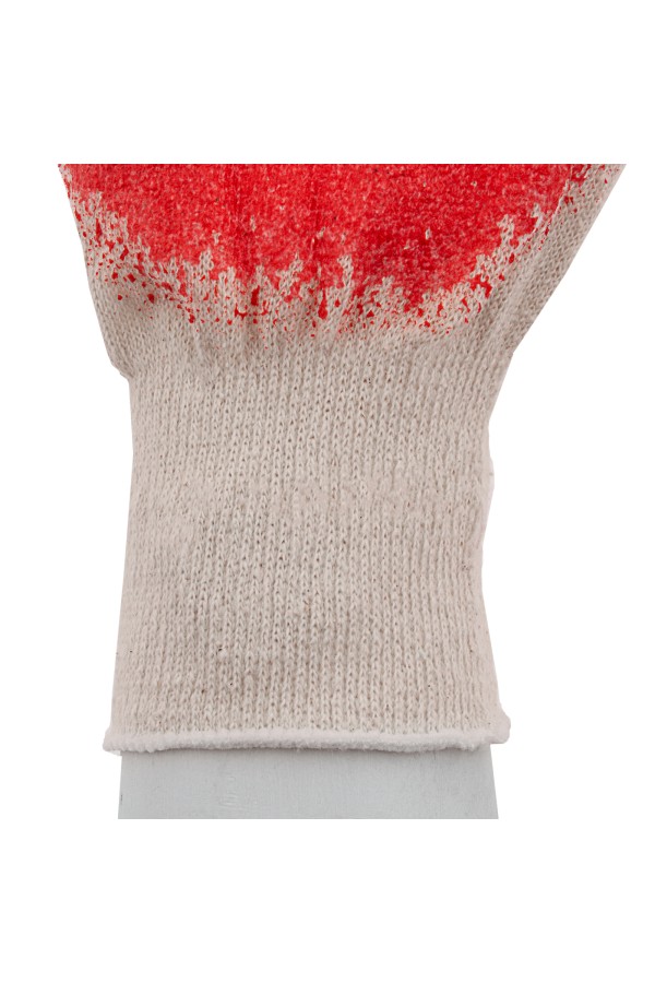 Перчатки трикотажные, хлопчатобумажные, с одинарным покрытием из латекса, 13 класс вязки