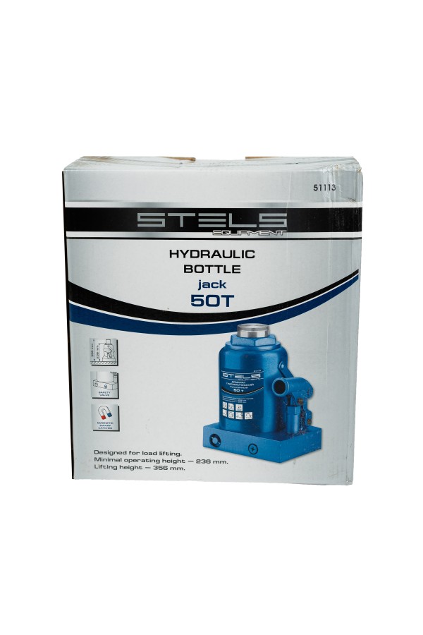 Домкрат гидравлический бутылочный, 50 т, H подъема 236-356 мм Stels