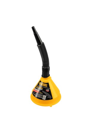 Воронка пластиковая 135 мм с металлическим ситом, гибким наконечником и непроливайкой Denzel