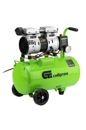 Компрессор безмаслянный малошумный МБ 1100/24,1100 Вт, 24 л, 170 л/мин// Сибртех