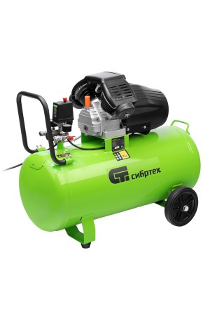 Компрессор воздушный КК-2200/100, 2,2 кВт, 350 л/мин, 100 л, прямой привод, масляный// Сибртех