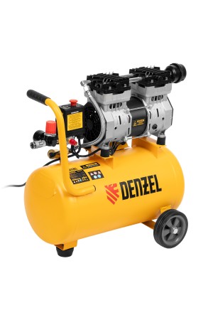 Компрессор DLS950/24 безмаслянный малошумный 950 Вт, 165 л/мин, ресивер 24 л Denzel