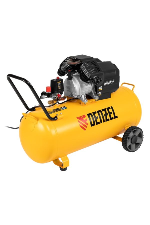 Компрессор воздушный DKV2200/100, Х-PRO 2.2 кВт, 400 л/мин, 100л Denzel