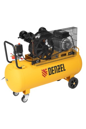 Компрессор воздушный BCV2200/100, ременный привод, 2.2 кВт, 100 литров, 370 л/мин Denzel