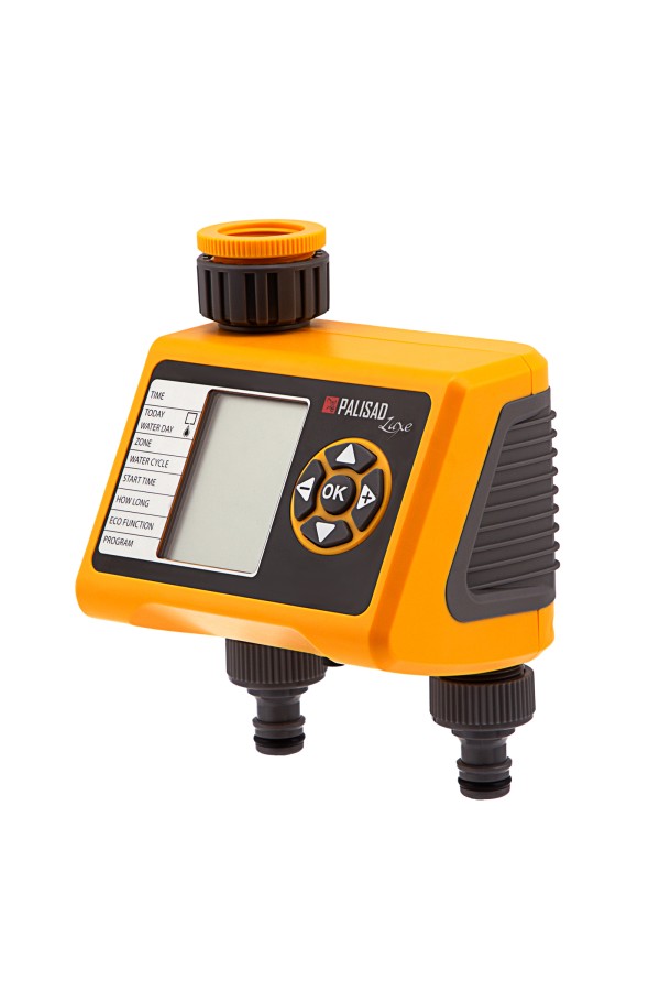 Таймер для полива на 2 линии, электронный Palisad Luxe