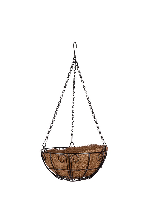 Подвесное кашпо с декором, 25 см, с кокосовой корзиной Palisad