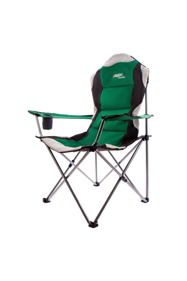 Кресло складное с подлокотниками и подстаканником, 60 х 60 х 110/92 см, Camping Palisad